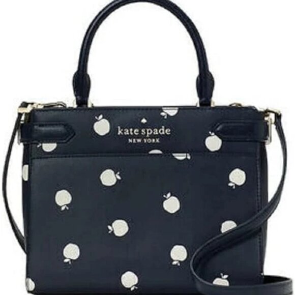 Kate Spade Staci Small Satchel Crossbody Orchard Toss Apple Print - Picture 1 of 3